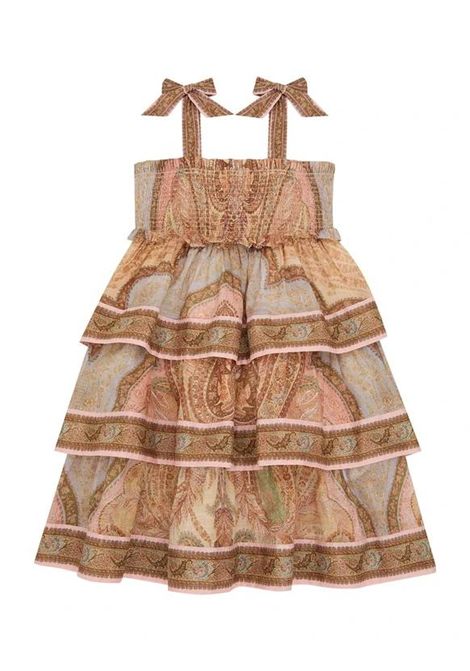 Abito a balze ZIMMERMANN KIDS | 8936DRS261TAPESTRY SAND MULTI